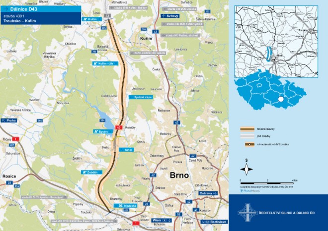 Krajský soud v Brně potvrdil trasu silnice 43 přes Brno na sever