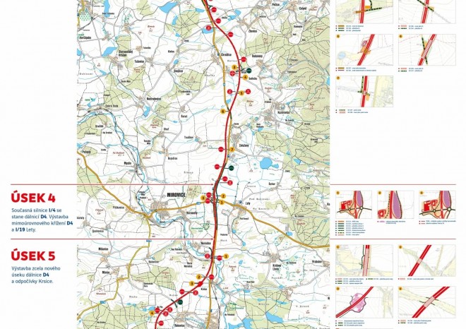 ​V rámci dostavby dálnice D4 se u Mirotic odstraňuje mostní konstrukce
