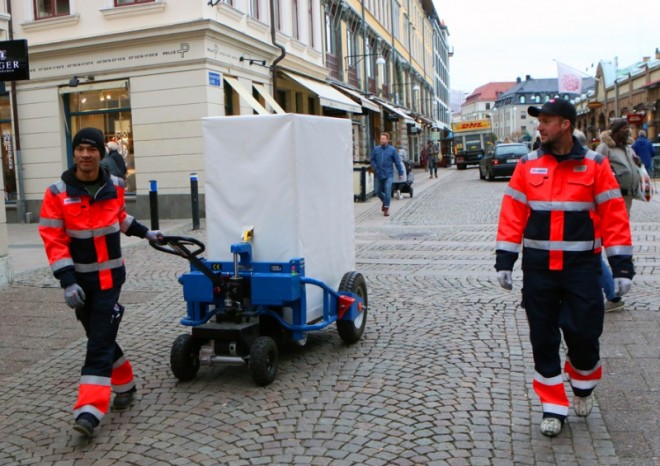 ​DB Schenker zásobuje obchody v centru Göteborgu pěšky