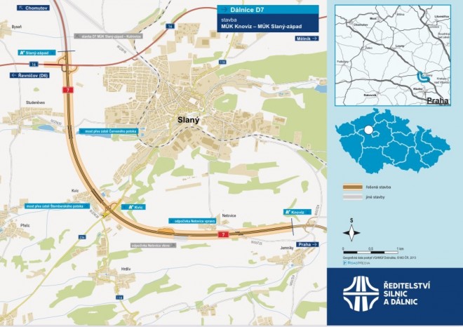 ​D7 v úseku Knovíz-Slaný západ vybuduje sdružení firem za 1,536 miliardy Kč bez DPH