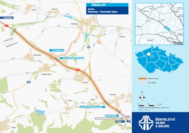 Dostavba D7 mezi Kutrovicemi a Panenským Týncem má zhotovitele