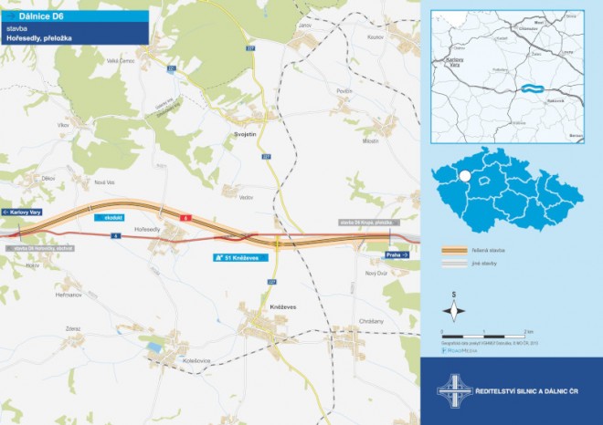 ŘSD vyhlásilo tendr na stavbu 9,2 km dlouhého úseku dálnice D6 u Hořesedel