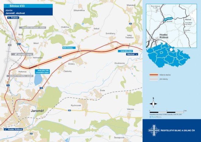 Nejnižší cenu obchvatu Jaroměře daly Metrostav Infrastructure a Metrostav DS