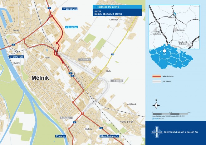 ​ŘSD zprovoznilo část novou obchvatu Mělníka, zbývají dvě etapy