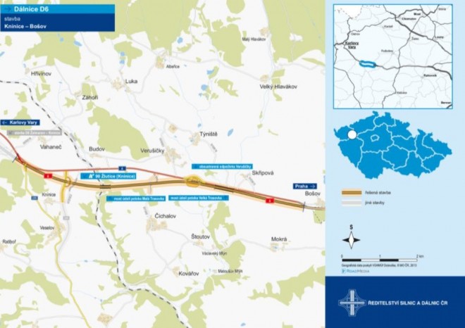 Stavba D6 Knínice - Bošov v Karlovarském kraji má stavební povolení