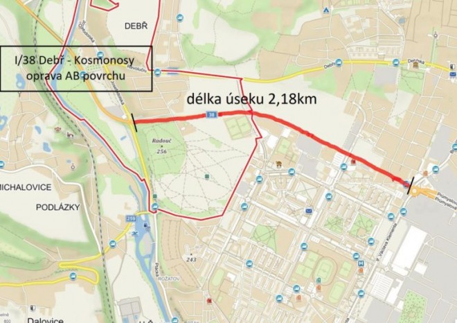 Oprava silnice I/38 mezi Debří a Kosmonosy bude stát 33,8 milionu