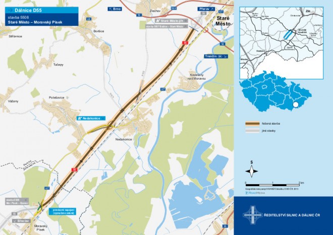 ŘSD obdrželo šest nabídek na stavbu D55 ze Starého Města do Moravského Písku