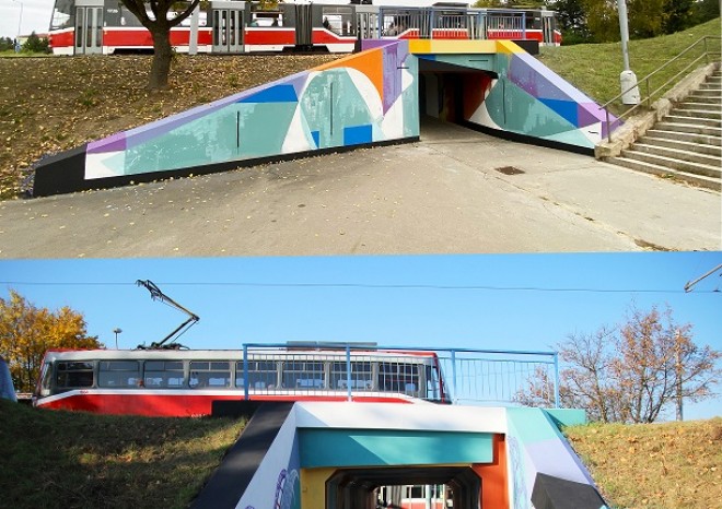 ​Tramvajové mosty DPMB prokoukly, zdobí je profesionální „graffiti“