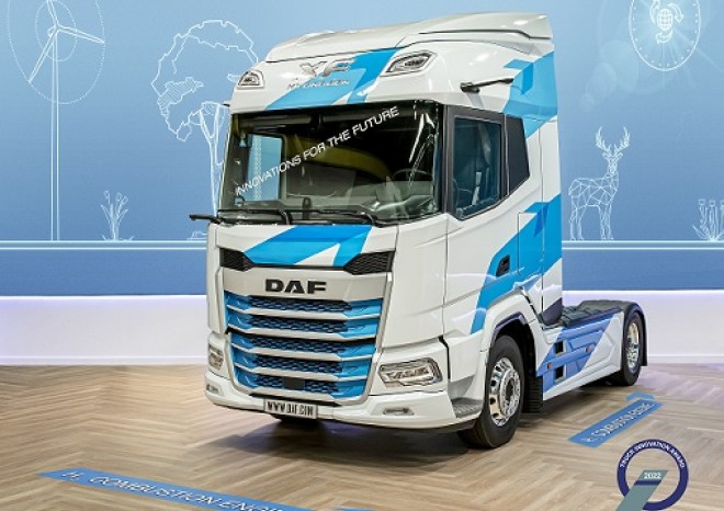 ​Model DAF XF H2 využívá vodík pro spalovací motor