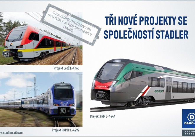 ​DAKO-CZ prohlubuje spolupráci se společností Stadler, získala tři nové projekty